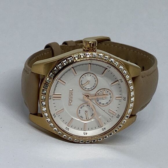 Fossil Carissa BQ1767 Women's Beige Leather Band Analog Dial Quartz Watch LJ466 - Picture 7 of 12